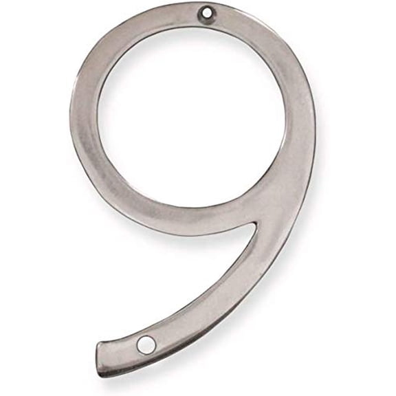 NACH Floating Mount Shadow House Address Number For Outside or Inside, Metal Modern House Numbers For Mailbox, Front Door, Maximum Rust Protection, Polished Aluminum, 6 inch, #9, HH-SDW6-ALM-9