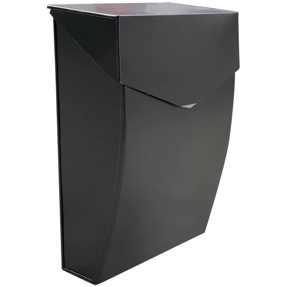 NACH Galvanized Steel Black Mailbox, Rust Resistant Wall Mount Mailboxes for Outside, Mail Holder, Decorative Metal Mailbox, 10 x 10 x 4, Hardware Included, MB-6921BLK