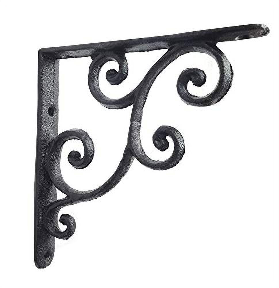 NACH Hammered Finish Victorian Cast Iron Shelf Bracket, Heavy Duty Brackets for Shelving