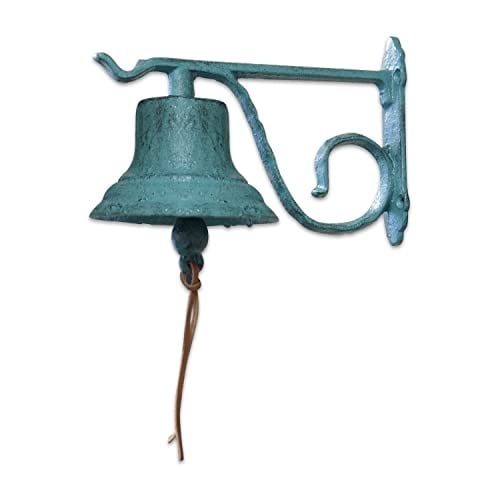 NACH JS-90-091AT Classic FINE CAST Iron Rustic Hanging Doorbell, Small, Turquoise