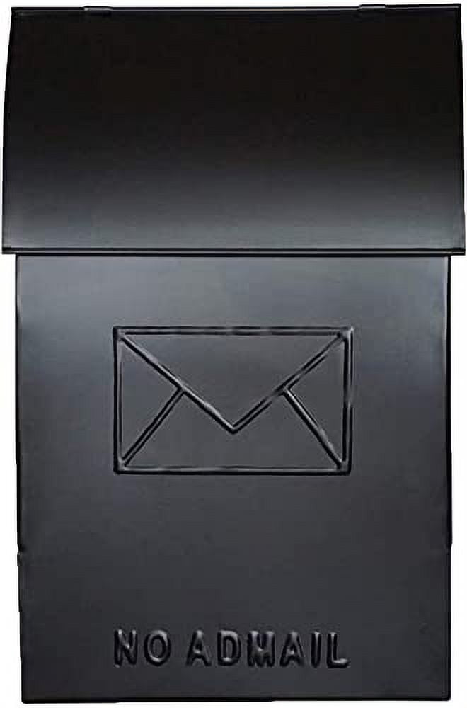 Rustic Black Metal Wall Mount Mailbox with Newspaper Holder