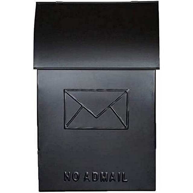 NACH Milano Pointed NO ADMAIL Metal Mailbox with Newspaper Holder, Rust Resistant Wall Mount