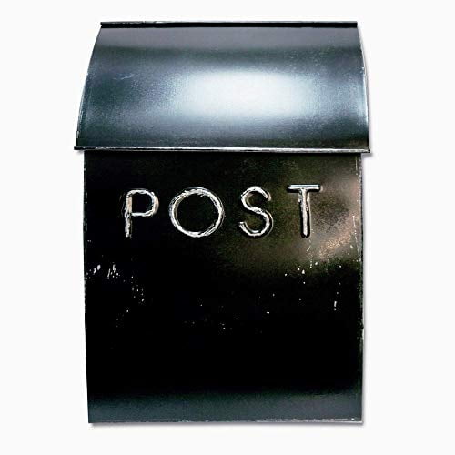 NACH POST Milano Pointed Galvanized Steel Mailbox with Newspaper Holder, Wall Mount Mailboxes for Outside, Rustic Metal Mailbox Wall Mount for Outdoors, Black, 9.5 x 4 x 15 inch, TH-10023