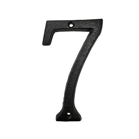 NACH Roman Cast Iron House Number, Decorative Mailbox Numbers for Outside, Black, Maximum Rust Protection, Black, 5.7 inch, Number 7, JS-CN6-7