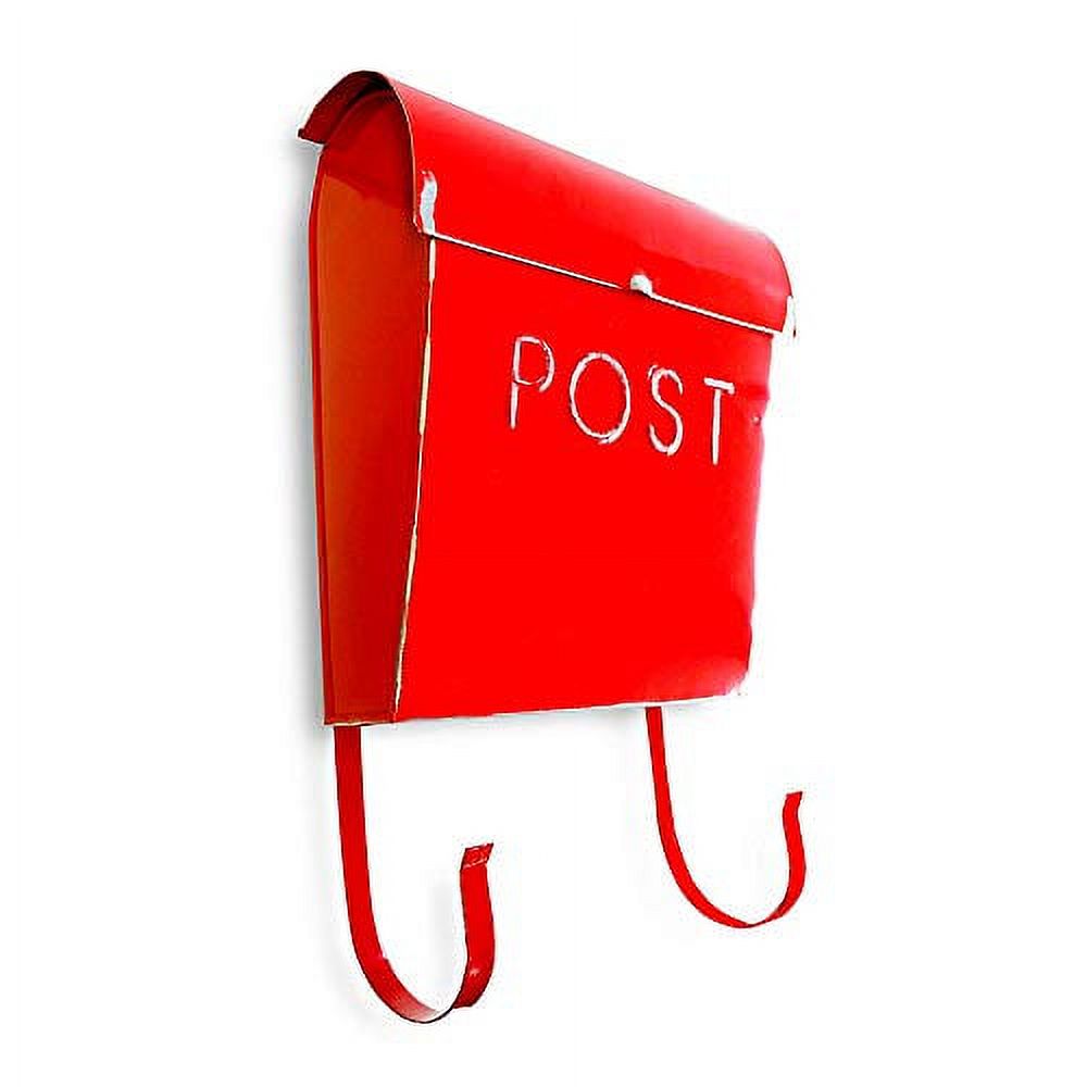 NACH Rustic Red Outdoor Mailbox, Wall Mount Mailboxes with Newspaper