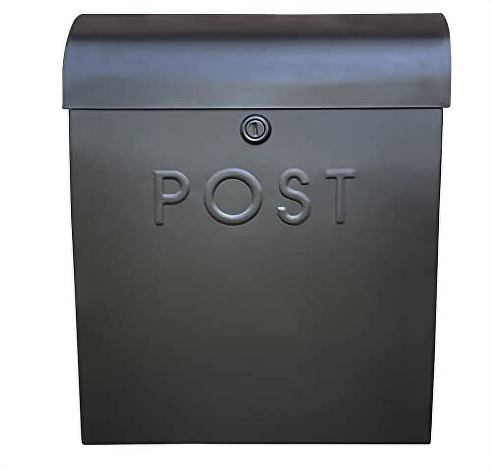 Sylvia Black Galvanized Steel Locking Wall Mount Mailbox