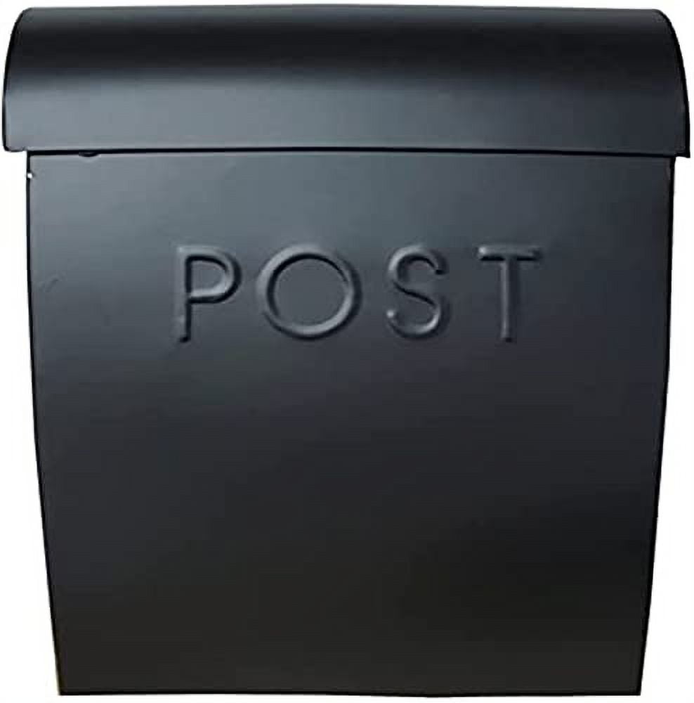 Sylvia Black Galvanized Steel Modern Wall Mount Mailbox