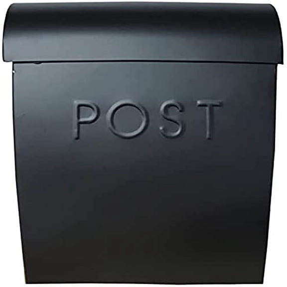 NACH Sylvia Modern Wall Mount Mailbox, Euro Post Mailboxes for Outside, Rust Resilient Galvanized Steel Mailbox, 15 x 12 x 5.25 Inches, Black, UH-1001BLK