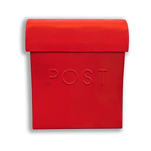 NACH Vicki Red Mailbox, Wall Mount Mailboxes For Outside, Weather Resistant Metal Mailbox, Maximum Rust Protection, 11x4.5x12.5 in, MB-7302