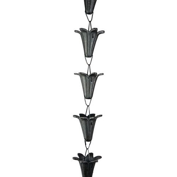 NACH js-RNC001 Stylish Decorative Downspout Rain Chains for Gutters, 8 Feet Long, 96", Cast Iron
