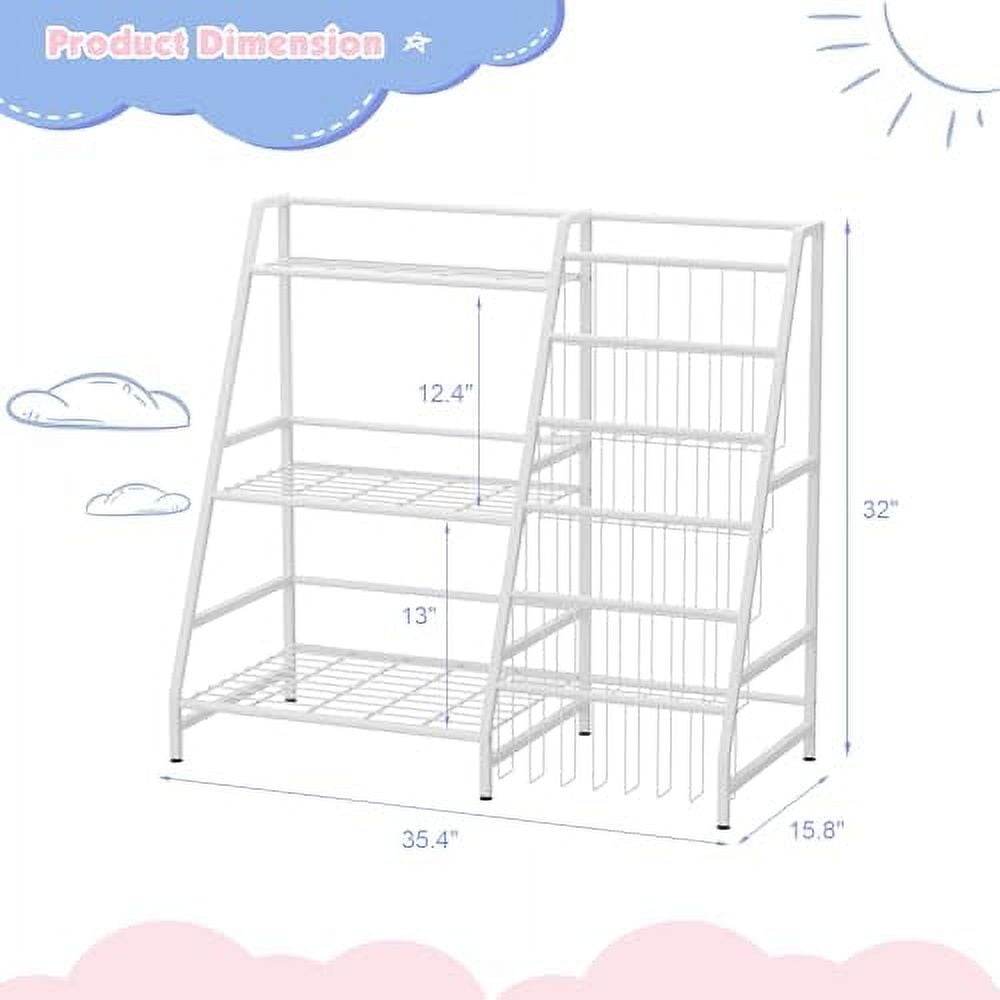 NACHES Kids Bookshelf and Toy Storage Organizer, 3 Tier Toddler ...