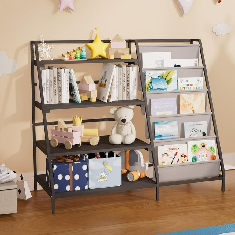 NACHES Metal Kid Bookshelf Toy Storage Organizer Montessori Baby