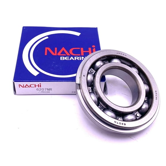 NACHI Japan 6207 NR Ball Bearing, Open Type, No Seals + Snap Ring 35x72x17 mm