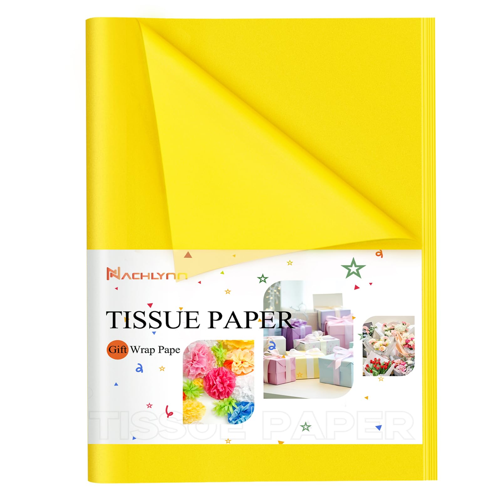 NACHLYNN 60 Sheets Yellow YPF5 Tissue Paper Bulk Gift Wrapping Paper 14