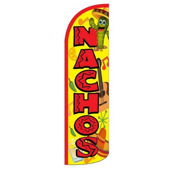 NACHOS Windless Flag (Hardware Not Included) |Advertisement /Business Flags | Feather Flag |