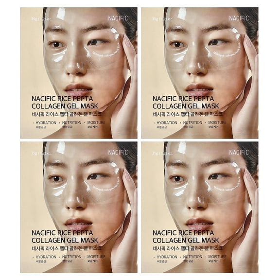 NACIFIC Collagen Gel Facial Mask (Rice Peptide) 35gX4EA Set Hydrogel Deep Korean Face Mask Hydrating Overnight Elasticity Firming Pore Minimizing for All skin types
