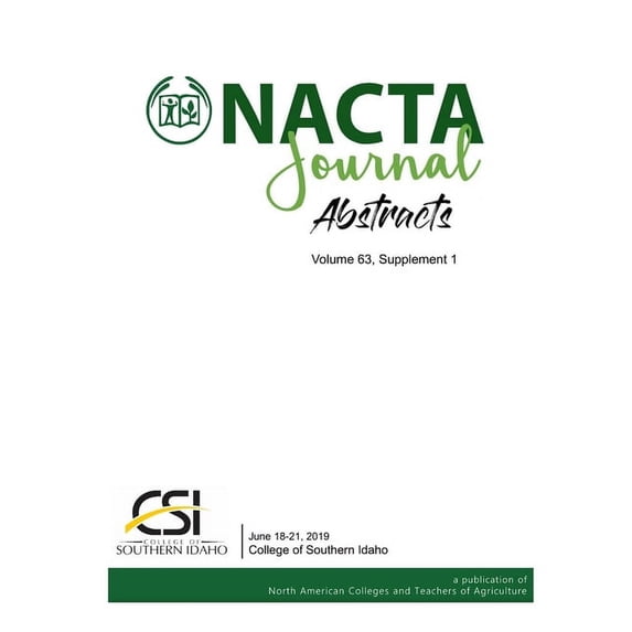 NACTA Journal - Volume 63, Supplement 1, (Paperback)