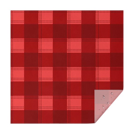 Christmas Square Tablecloth 60x60 Inch – Waterproof Polyester Printed Table Cover, Wrinkle Resistant & Washable for Kitchen Dining Picnic Party Decor, Single-v4-13, White