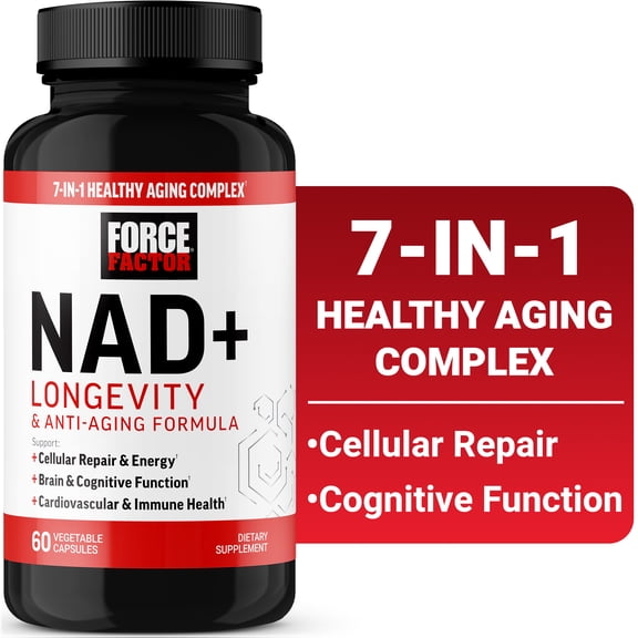 NAD+ Longevity Complex, NMN or Nicotinamide Riboside Alternative, Support Cellular Health & Healthy Aging, 60 Capsules