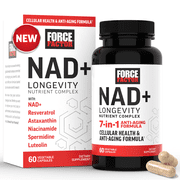NAD+ Longevity Complex, NMN or Nicotinamide Riboside Alternative, Support Cellular Health & Healthy Aging, 60 Capsules