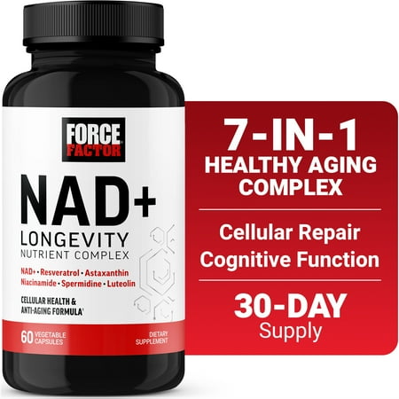 Force Factor NAD+ Longevity, Support Cellular Health & Longevity, 60 Capsules
