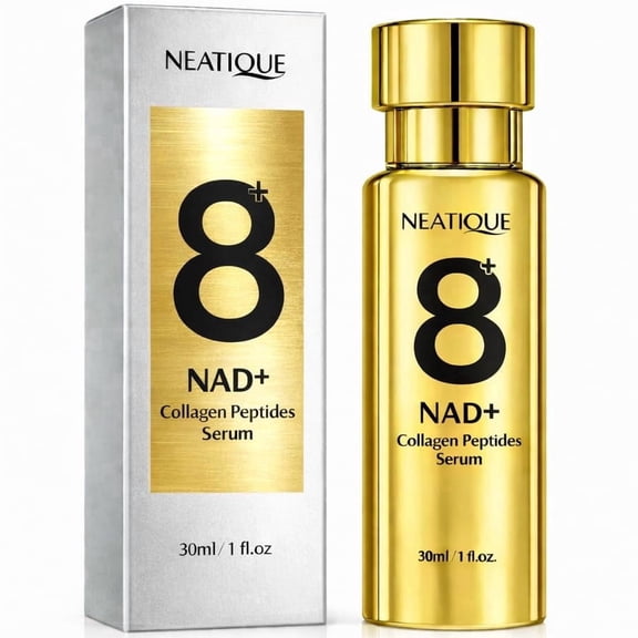 NAD+ Peptide Boosting Serum with Niacinamide & Hyaluronic Acid Collagen, 8AM/8PM Routine Firming Hydrating Face Serum for Radiant Glow for Fine Lines and Moisturing Skin, 1 fl oz (30 ml)