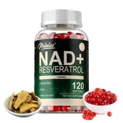 NAD+ with Resveratrol - Healthy Aging, Antioxidant, Anti-Aging for Cellular Energy & Repair, Cognitive Health - 120 Capsules