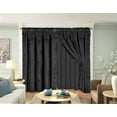 thumbnail image 1 of NADA Black color 8 piece complete set window curtain panels, matching valance + tie backs top rod pocket 120" W X 84" L, 1 of 3