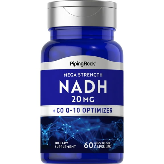 NADH Supplement | 20mg | 60 Capsules for Men and Women | by Piping Rock