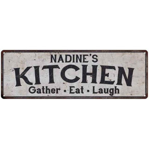 NADINE's Kitchen Rustic Chic Decor Gift 6x18 Sign 106180051618