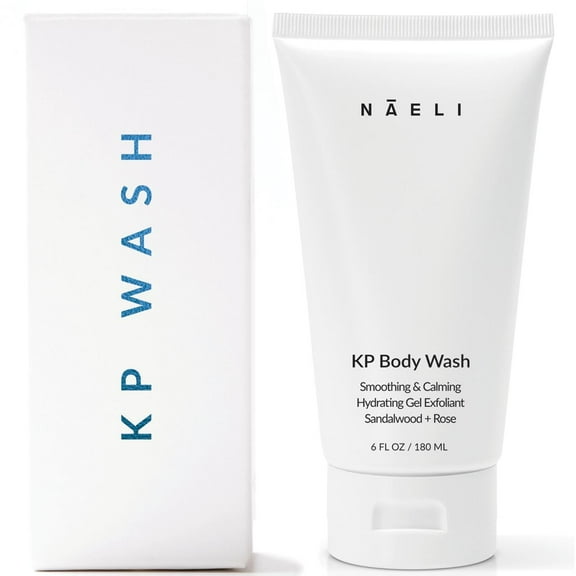 NAELI Glycolic & Salicylic Acid Exfoliating Body Wash, Blemish & KP Cleanser, Vegan, Cruelty-Free, 6 fl oz
