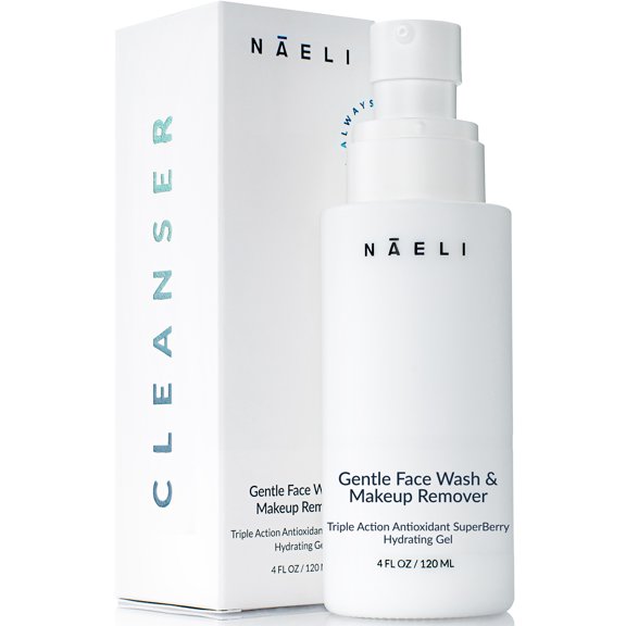 NAELI Ultra Gentle Daily Face Cleanser with SuperBerry Antioxidants for Dry Skin, 4 oz