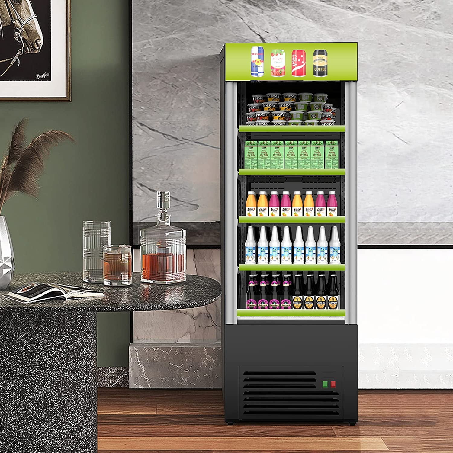 NAFCOOL 18 Cu ft Commercial Refrigerator, Glass Door Merchandiser