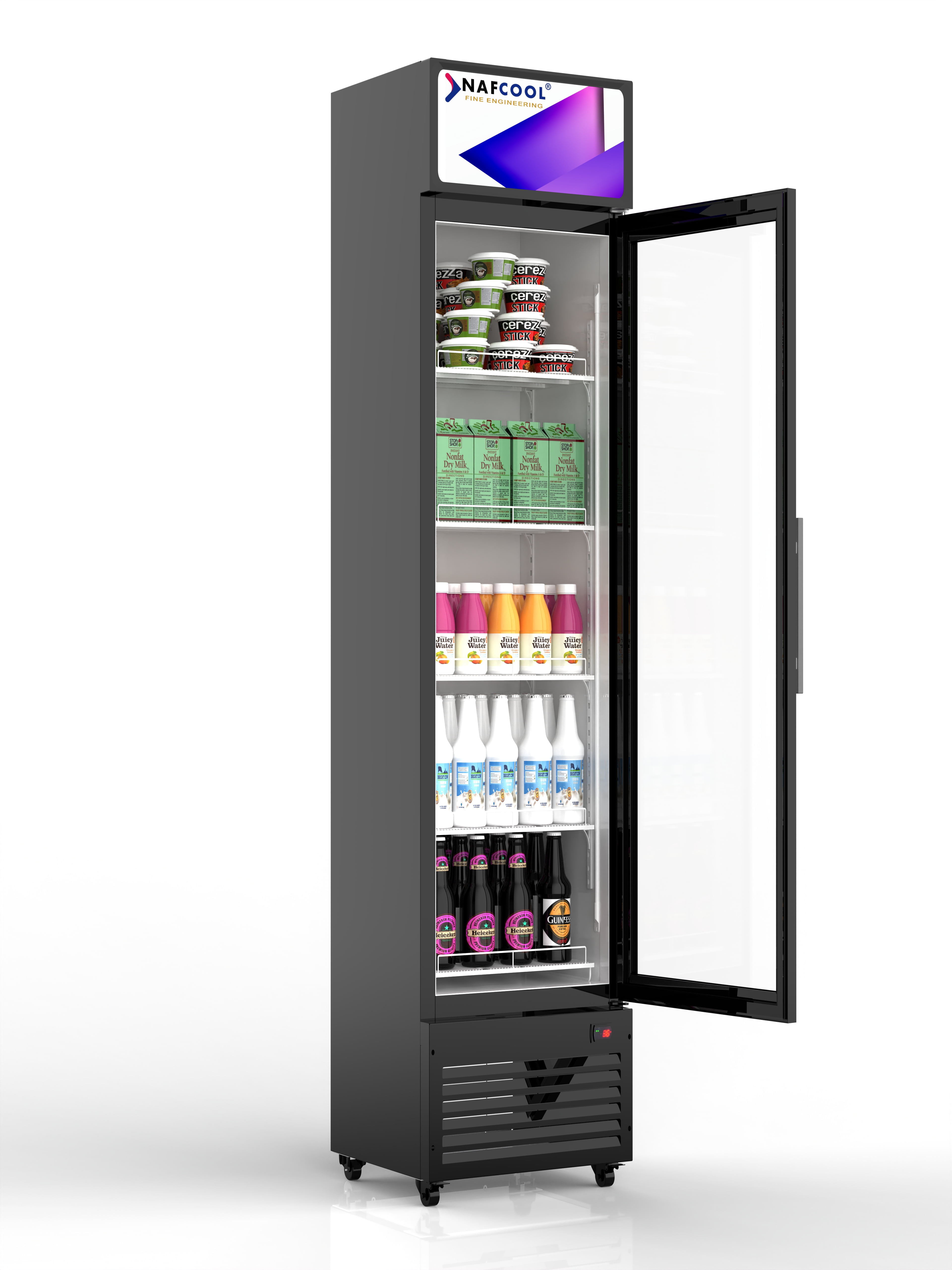 NAFCOOL 5.8 Cu. ft Commercial Refrigerator, Single Glass Door Merchandiser Refrigerator, Display