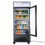 NAFCOOL Fine Engineering 16 cu ft 1 Door - Glass Door Display Refrigerator, Black Steel Finish