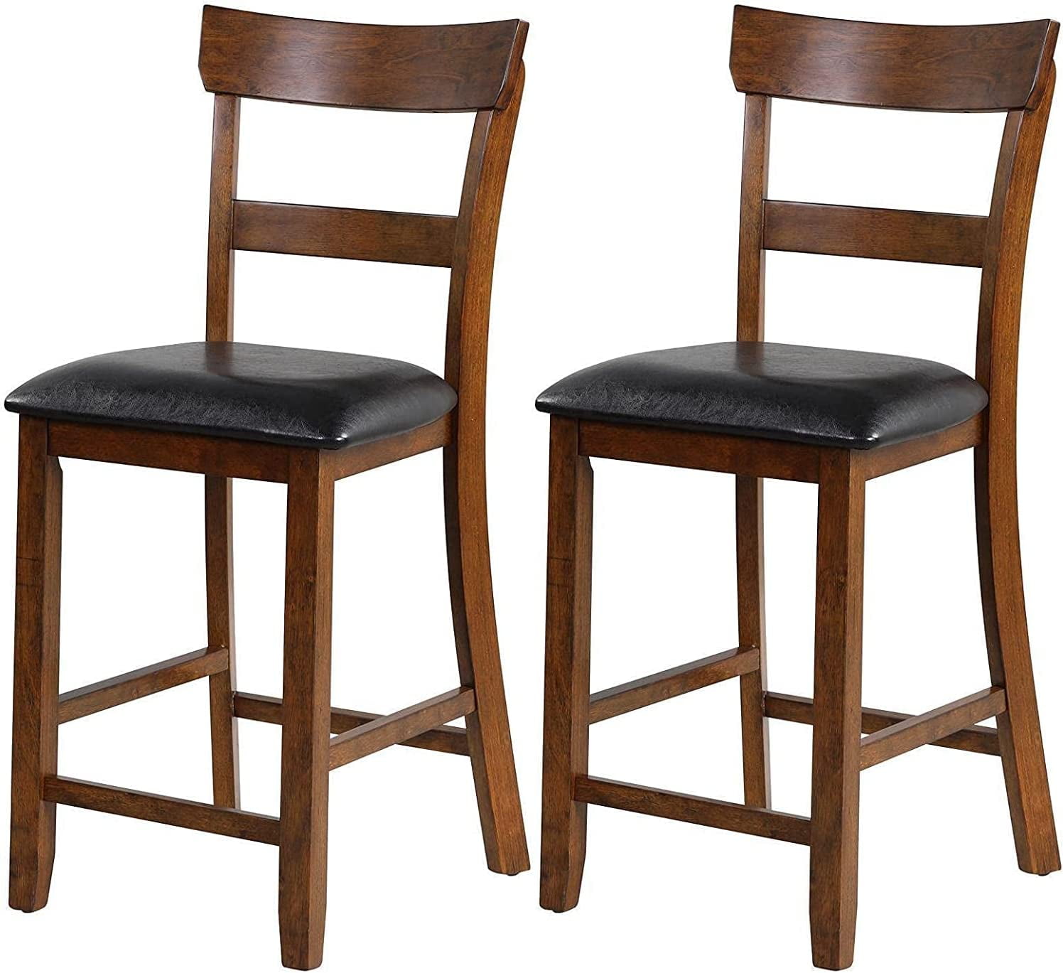 NAFORT Counter Height Bar Stools Set of 2, Farmhouse 25.5” Solid Wood