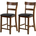 NAFORT Counter Height Bar Stools Set of 2, Farmhouse 25.5” Solid Wood