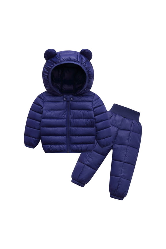 Baby Boy Girl Clothes 2 Piece Toddler Winter Coats And Matching Pants Lightweight Puffer Padded Jacket Clothing Set Snowsuit Ski Suit 6-9 Months