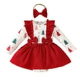 thumbnail image 1 of NAFUU Baby Girl Christmas Outfit Baby Girls' Long Sleeve Romper And Party Dress With Headband 3Pcs Outfits For Holiday Photoshoot Clothes 0-3 months, 1 of 8