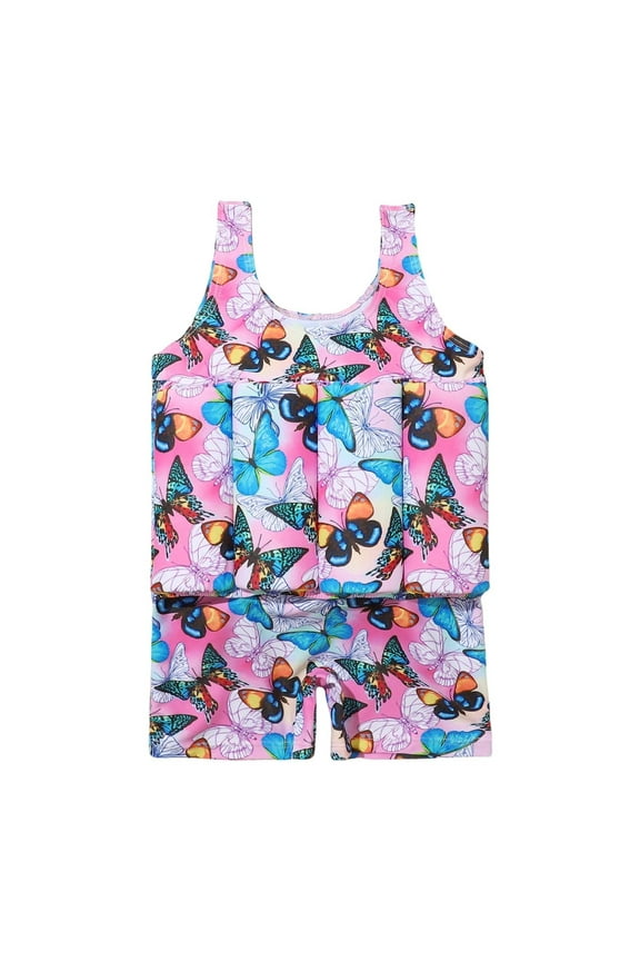 Kids Boys Girls Floatation Swimsuit With Adjustable Buoyancy Baby Float Suit Swim Vest One Piece Swimwear Bathing Suit 12-18 Months