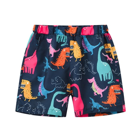 NAFUU Boys Shorts Dinosaur Prints Casual Summer Holiday Beach Relaxed Fit Vacation Running Shorts Sizes 1-2 Years