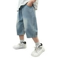 thumbnail image 1 of NAFUU Boys Shorts Summer Solid Color With Letter V Casual Capri Pants Comfortable Breathable Playwear For Toddlers Kids Active Outdoor Daily Wear Shorts For Boys Sizes 6-7 Years, 1 of 6