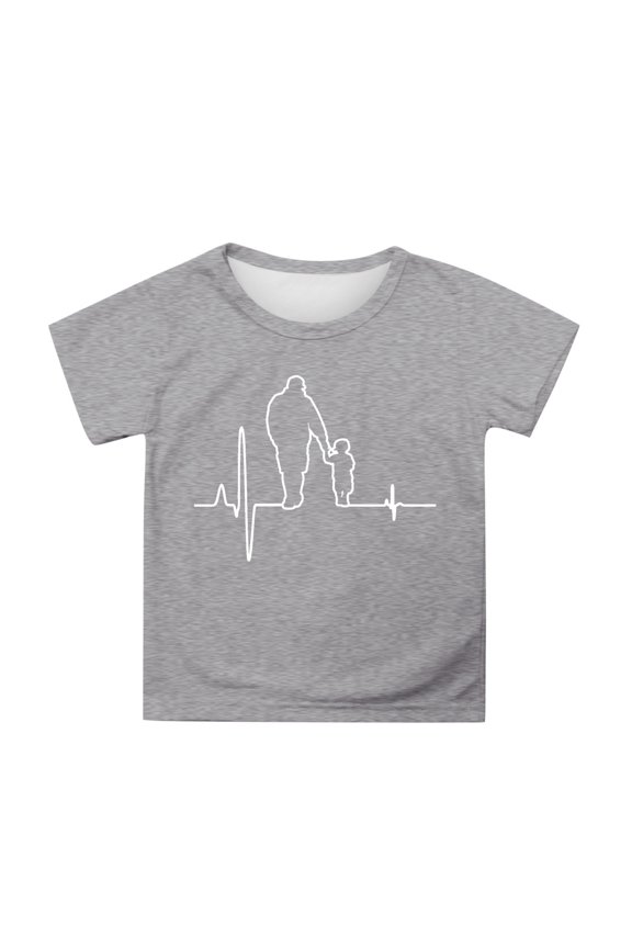Boys T-Shirts Father's Day Children's Fashion Casual Loose Fit Short Sleeve O-Neck T Shirt Top Spring Blouses For Boys Sizes 12-13 Years