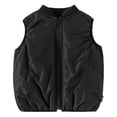 thumbnail image 1 of NAFUU Casual Boys Toys Solid Color V-Neck Thickened Sleeveless Jacket Warm Padded Vest Casual Outerwear Daily Wear Sports Outdoor Activities Boys Going Out Tops,Black,3-4 Years, 1 of 9
