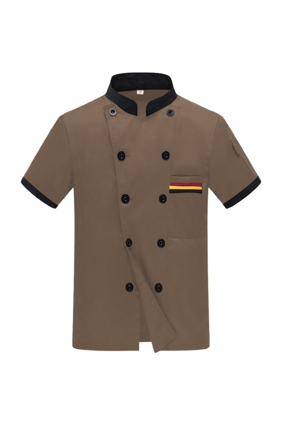 Casual Shirts For Men Chef Shirt For Men Double Stylish Kitchen Comfort Wear Durable Work Shirts Stand Collar Comfort Fit Shirts