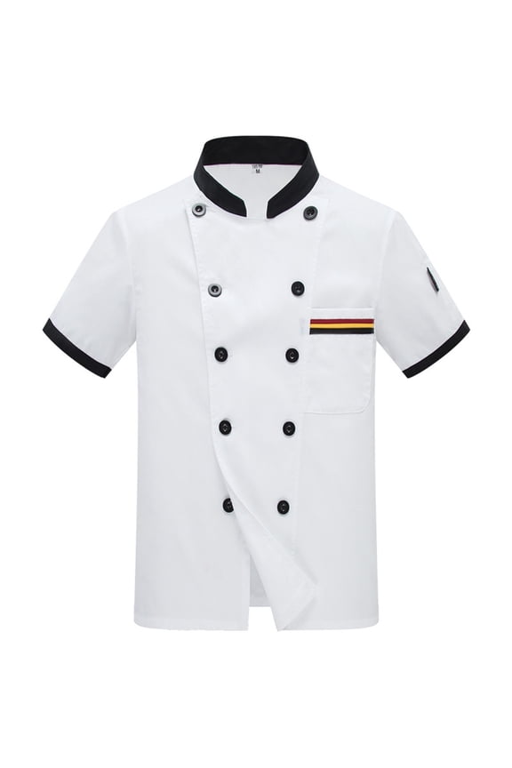 Casual Shirts For Men Chef Shirt For Men Double Breasted Stylish Kitchen Comfort Wear Durable Work Shirts Stand Collar Versatile Mens Shirts