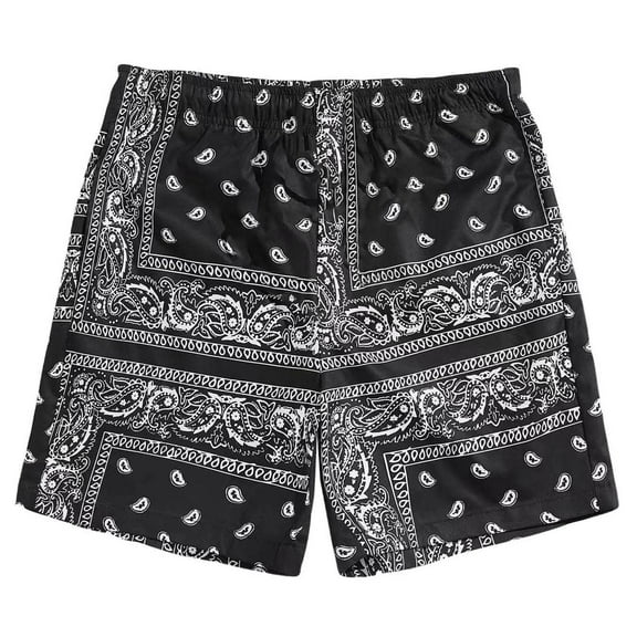 NAFUU Comfy Girls Shorts Girls Shorts Suumer Boho Paisley Print Shorts Casual High Waisted Shorts Drawstring Beach Shorts 2-3 Years