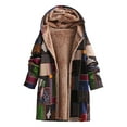 thumbnail image 1 of NAFUU Ethnic Pattern Jackets for Women Patchwork Hooded Lined Coats Ethnic Style Cardigan Outerwear Winter Cozy Warm Long Jacket Soft Warm Outerwear, 1 of 4