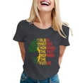 thumbnail image 1 of NAFUU Fashionable Ladies T-Shirts Short Sleeve Fashionable Casual Round Neck Letter Prints Basic Tees For Women，Dark Gray, 1 of 4