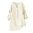 thumbnail image 1 of NAFUU Females Blouse Loose Fit Solid Color Stand Collar Casual Comfortable Breathable Long Sleeve Tops For Women, 1 of 2